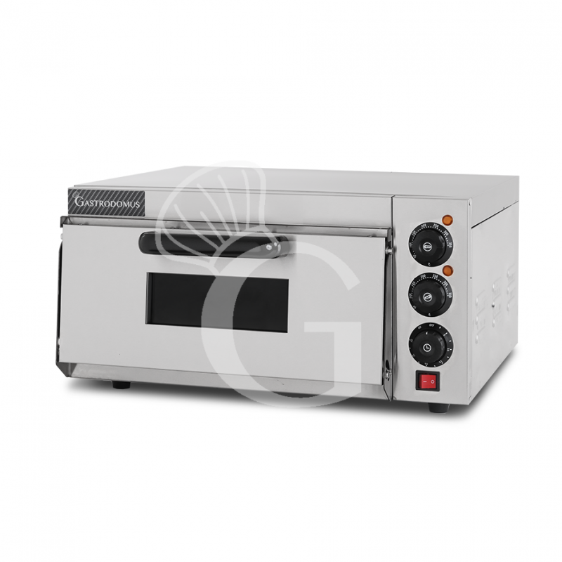 Horno pequeño eléctrico 1 pizza diámetro 320 mm 1 cámara control mecánico temperatura 350°C potencia 2 Kw