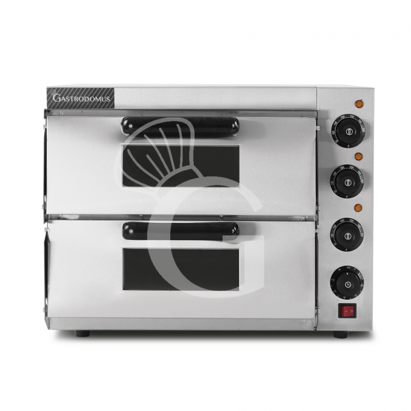 Horno pequeño eléctrico 1 pizza diámetro 320 mm 2 cámaras control mecánico temperatura 350°C potencia 3 Kw