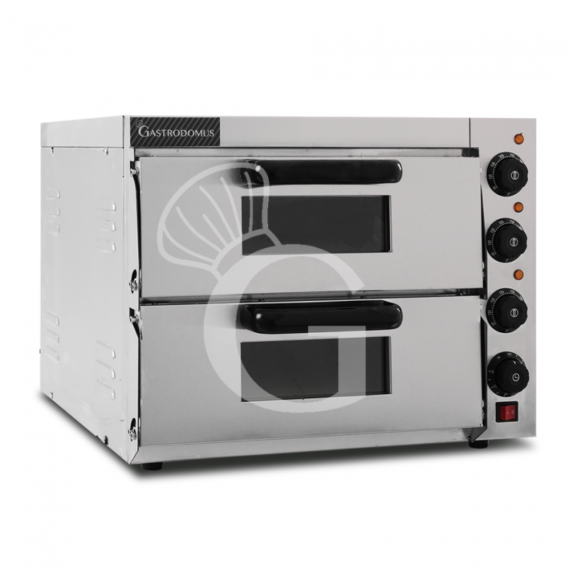 Horno pequeño eléctrico 1 pizza diámetro 320 mm 2 cámaras control mecánico temperatura 350°C potencia 3 Kw