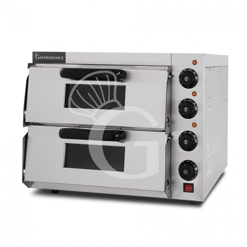 Horno pequeño eléctrico 1 pizza diámetro 320 mm 2 cámaras control mecánico temperatura 350°C potencia 3 Kw