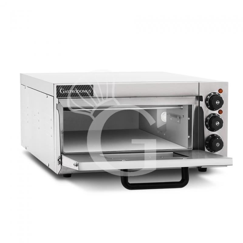 Horno pequeño eléctrico 1 pizza diámetro 320 mm 1 cámara control mecánico temperatura 350°C potencia 2 Kw