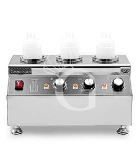 Calentador de salsas eléctrico  - 3 cubas con dispensador de 650 ML de capacidad cada uno