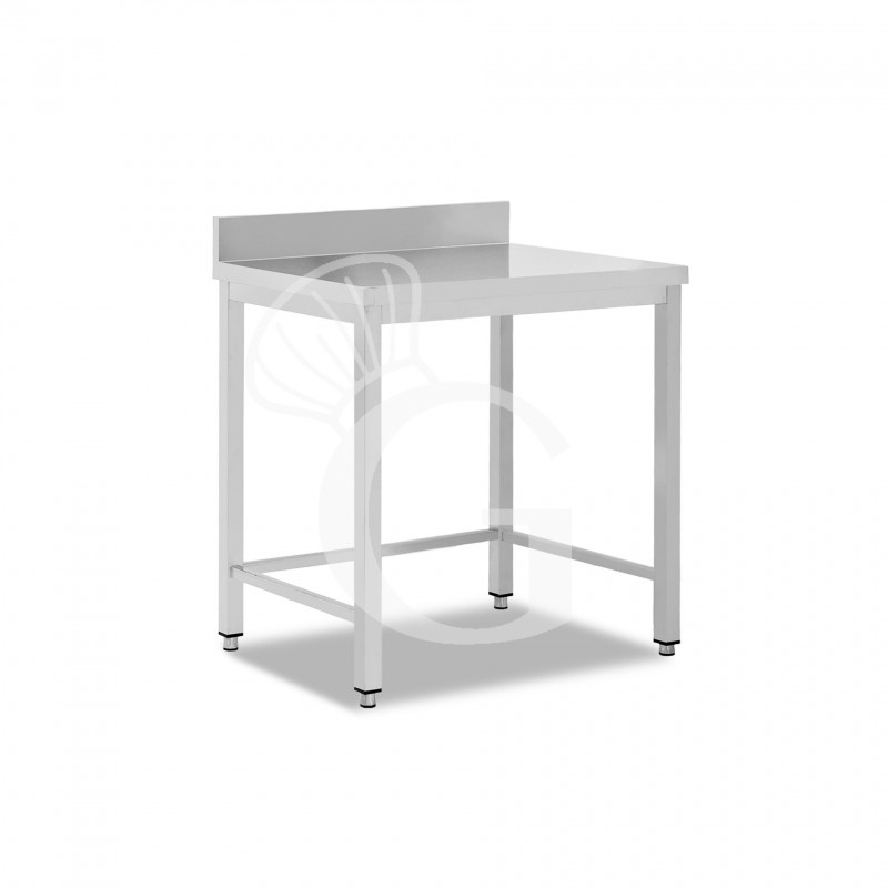 Mesa de acero inoxidable con peto trasero L 400 mm x P 600 mm x A 950 mm