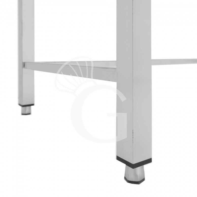 Mesa de acero inoxidable con peto trasero L 500 mm x P 800 mm x A 950 mm
