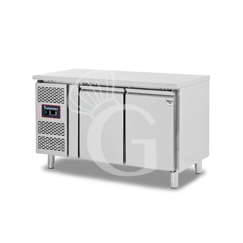 Mesa refrigerada 2 puertas, 700 mm de profundidad +2°C/+8°C motor a la izquierda, clase de eficiencia energética B