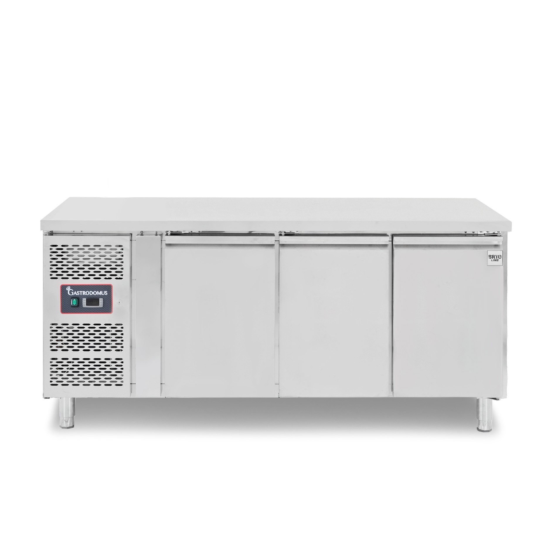 Mesa refrigerada 3 puertas, 700 mm de profundidad +2°C/+8°C motor a la izquierda, clase de eficiencia energética B