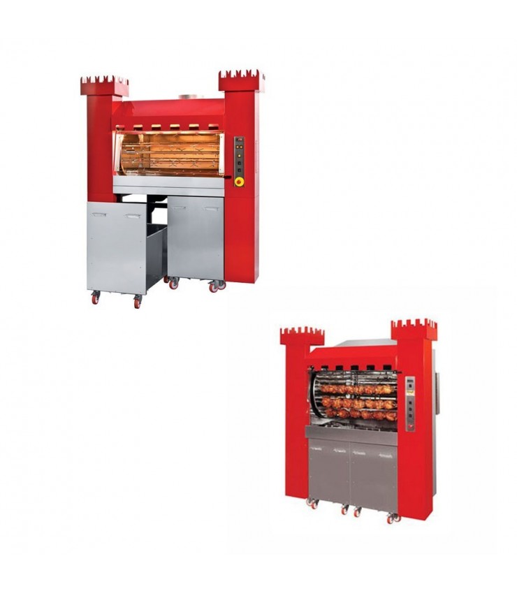 Asadores de pollos de leña serie Torre