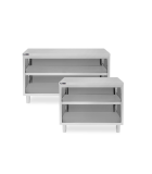 Mesa contrabarra con 2 estantes, Prof. 600