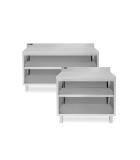 Mesa contrabarra con 2 estantes y peto, Prof. 700