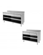 Mesa contrabarra con cajones y peto, Prof. 700