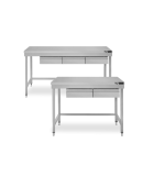 Mesas con cajones inox