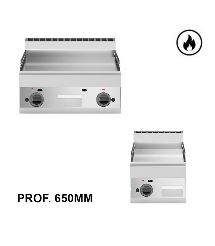 Piastre Fry Top a Gas - profondità 650 mm