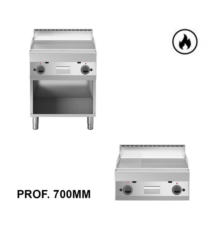 Piastre Fry Top a Gas - profondità 700 mm